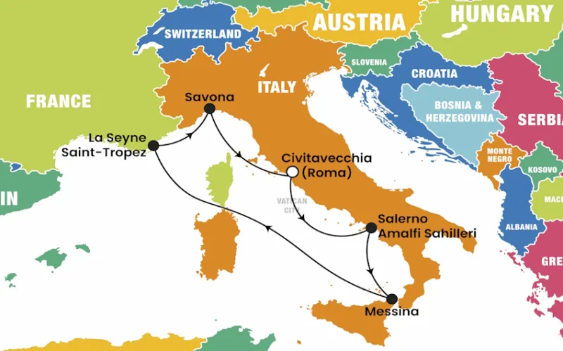 Costa Fascinosa ile Amalfi Sahilleri Batı Akdeniz Pegasus ile / 6 Gece Konaklamalı / İstanbul Çıkışlı / 27 Nisan