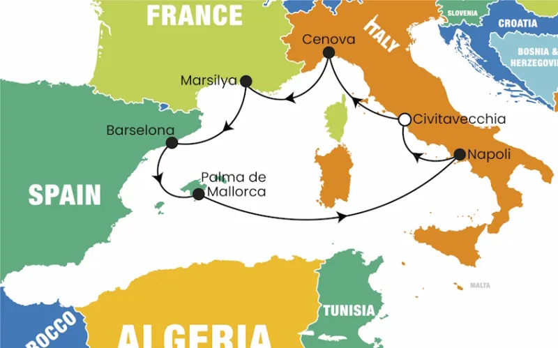 Costa Toscana ile Balear Adaları ve Batı Akdeniz Turu Pegasus ile / 7 Gece Konaklamalı / İstanbul Çıkışlı / 5 Kasım